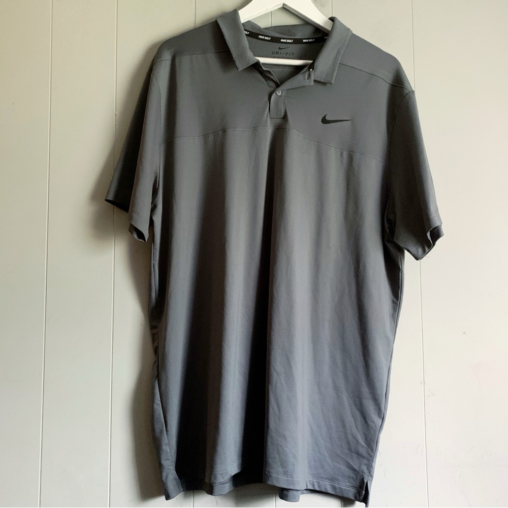 NIKE Golf Mens Dri-fit Training Athetic Polo Top Gray XL